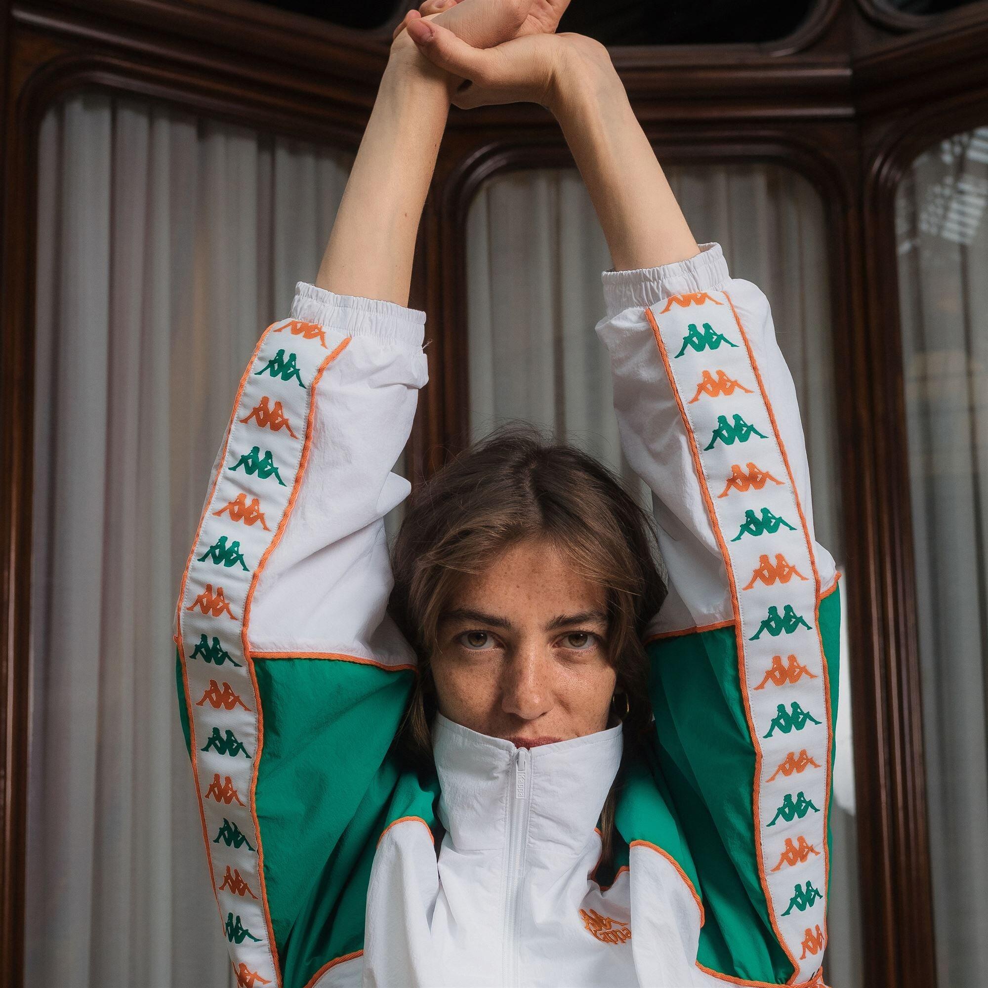 Felpa da uomo in poliammide bianco da streetwear sportivo 4/7