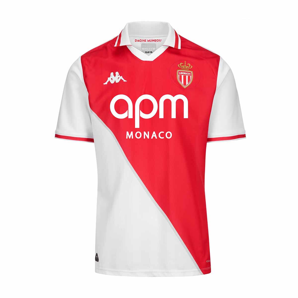 Trainingsshirt voor kinderen AS Monaco 2024/25 KAPPA Decathlon