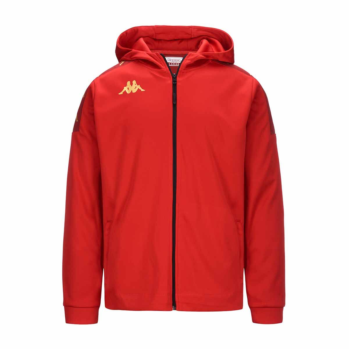 KAPPA Felpe da uomo in poliestere rosso da calcio