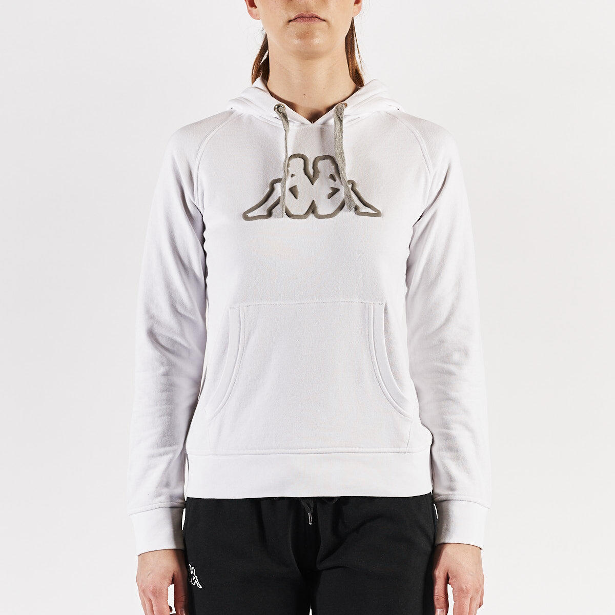 Kappa - Sweat À Capuche Blanc Femme Kappa Belle Slim - Sweat-shirt - Blanc|gris|multicolore - 36 Xs - Decathlon