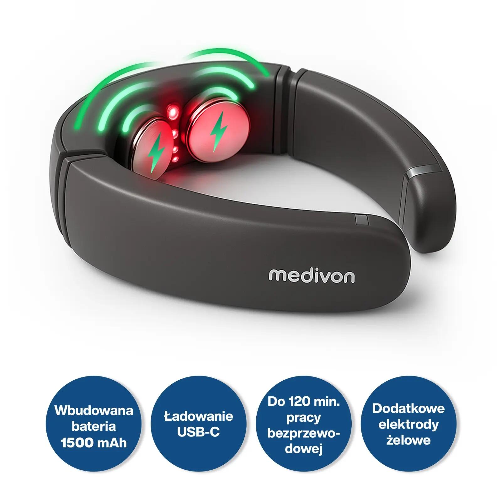 Masażer wibracyjny karku pleców i szyi elektrostymulator Medivon Smart EMS 5/8