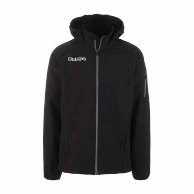Zwarte softshell jas kappa valas voor volwassenen
