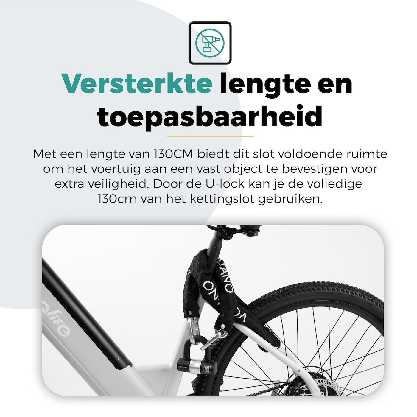 Voltano ART3 Kettingslot Met Hangslot - Zwart - 130 CM 7/7