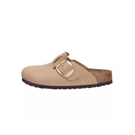 Sandalias Planas Mujer Birkenstock Boston Big Buckle Beige