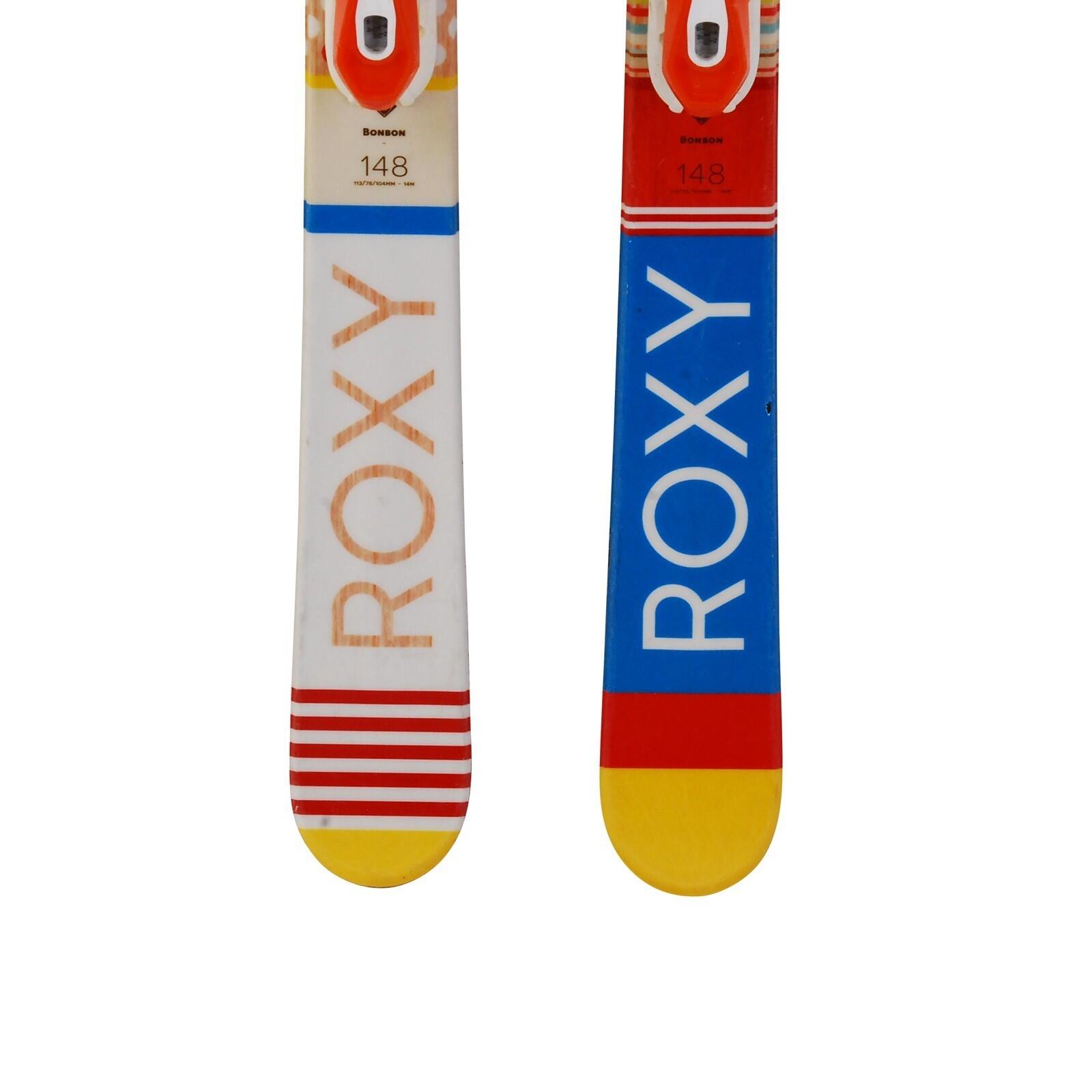 RECONDITIONNE - Ski Junior Roxy Bonbon + Fixations 4/5