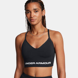 Brassière de sport noire et blanche à maintien léger UA Vanish Seamless pour