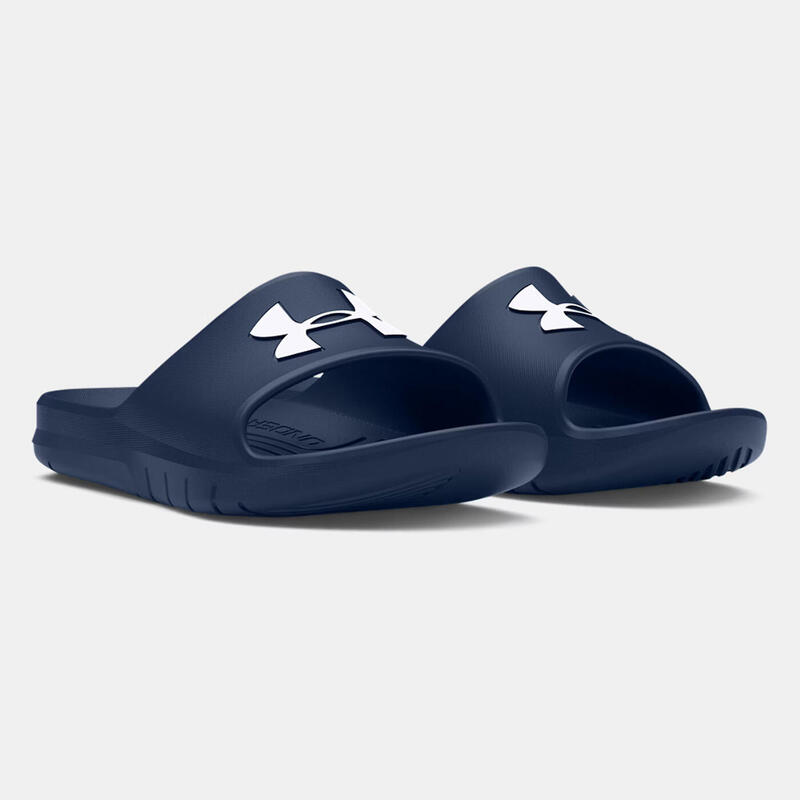 Șlapi UA Core PTH unisex Under Armour bleumarin și albi