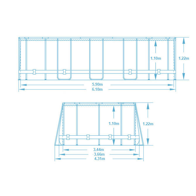 Basen ogrodowy stelażowy Bestway 610 x 366 x 122 cm 17w1 5611R