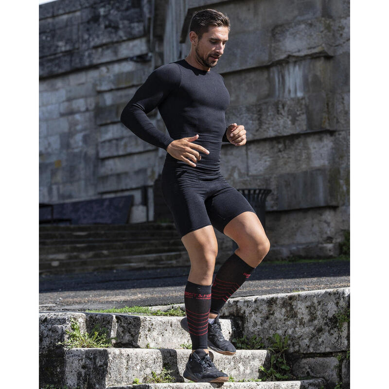 T-shirt De Compression Homme à Manches Longues - Couche De Base Sportive - Fitness, Running, Gym