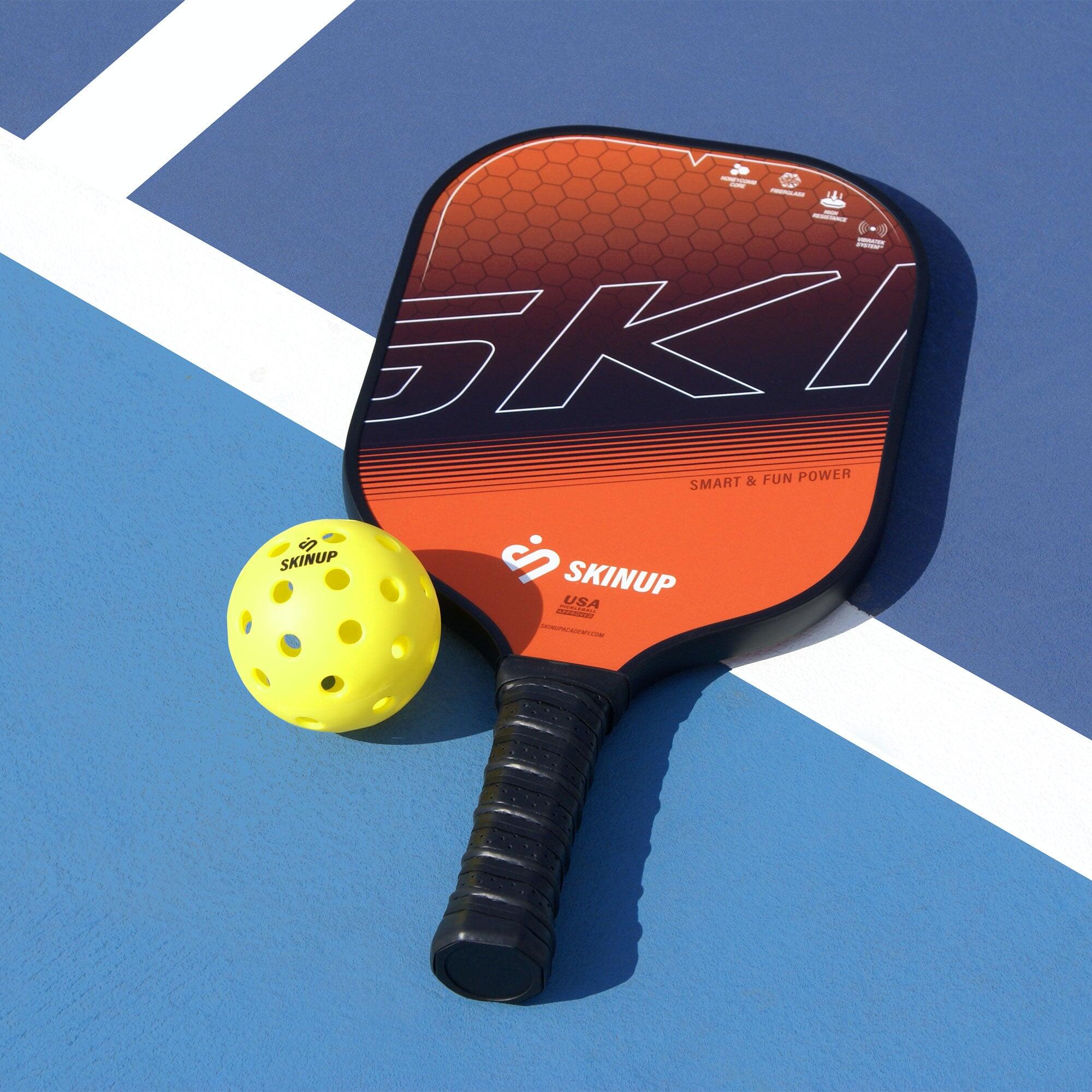 Raquete de pickleball laranja inteligente e divertida - SKINUP Sport 3/5