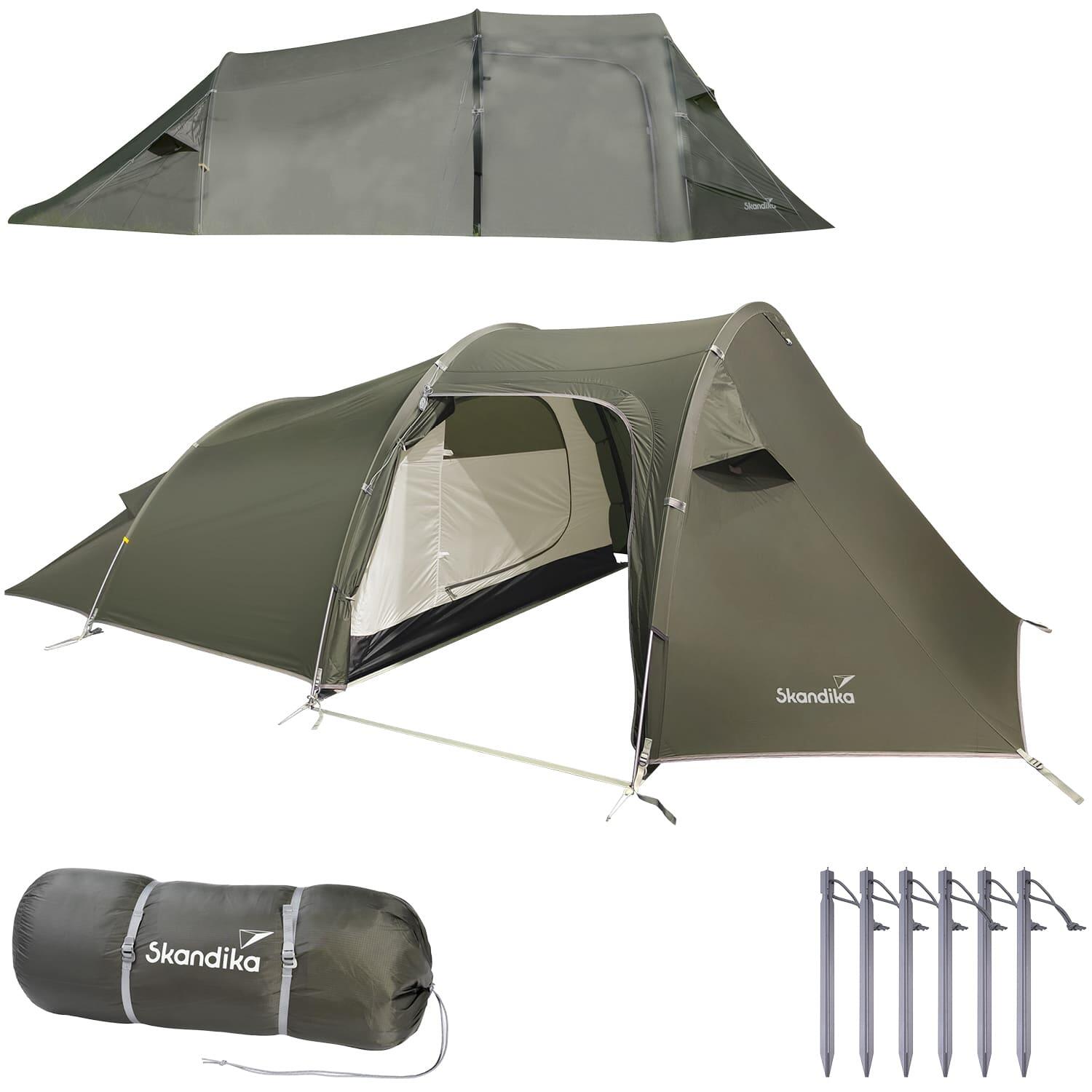 Skandika - Tente De Trekking Oteren - 3 Personnes - Tunnel - Ultralégère - Montage Rapide - Tente - Vert - 3 Places - Decathlon