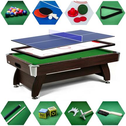 Stół bilardowy spływowy Vip Extra 8FT z nakładką ping-pong cymbergaj