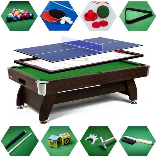 Stół bilardowy spływowy Vip Extra 8FT z nakładką ping-pong cymbergaj