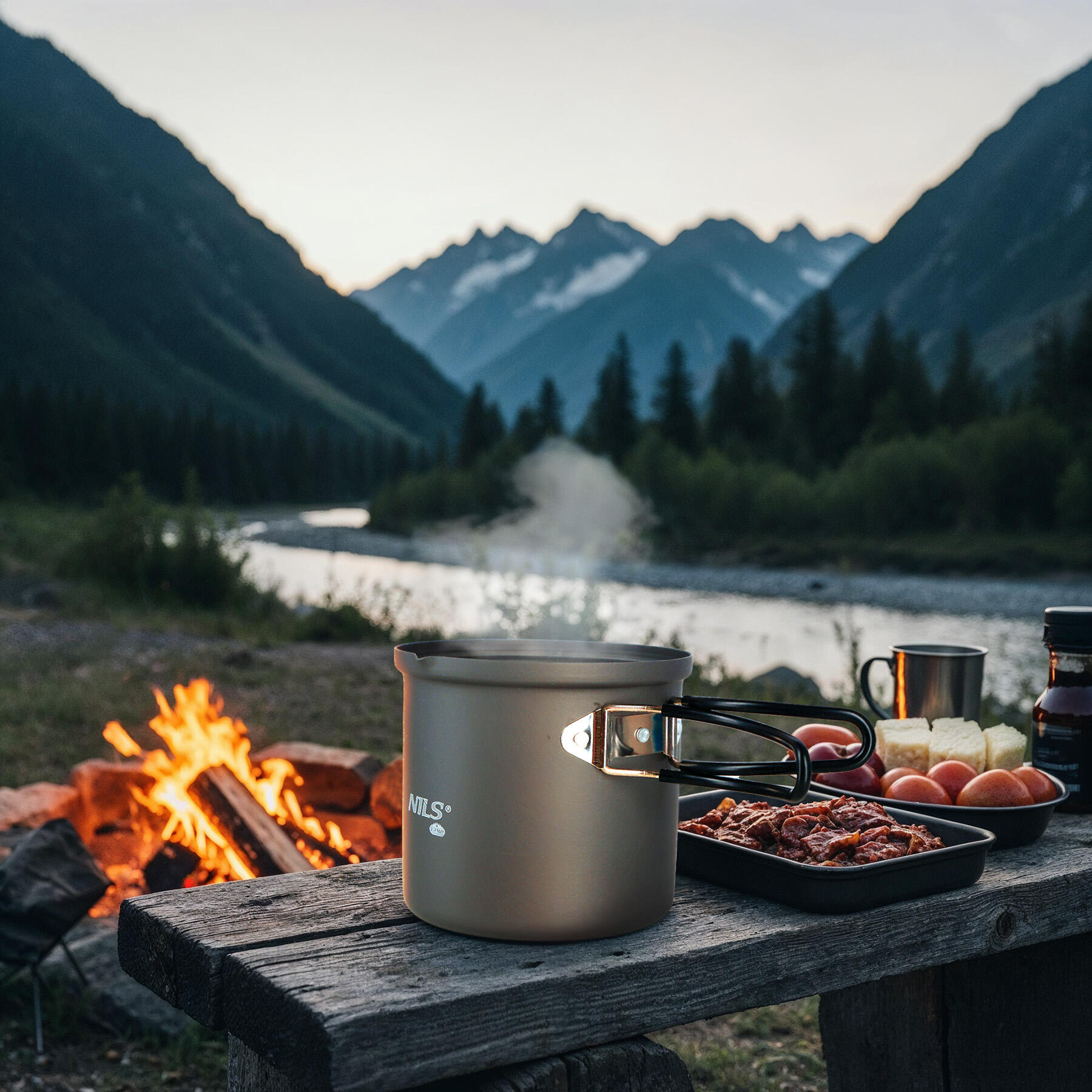 Pot touristique en aluminium avec couvercle 1000 ml NC4202 Nils Camp 2/6