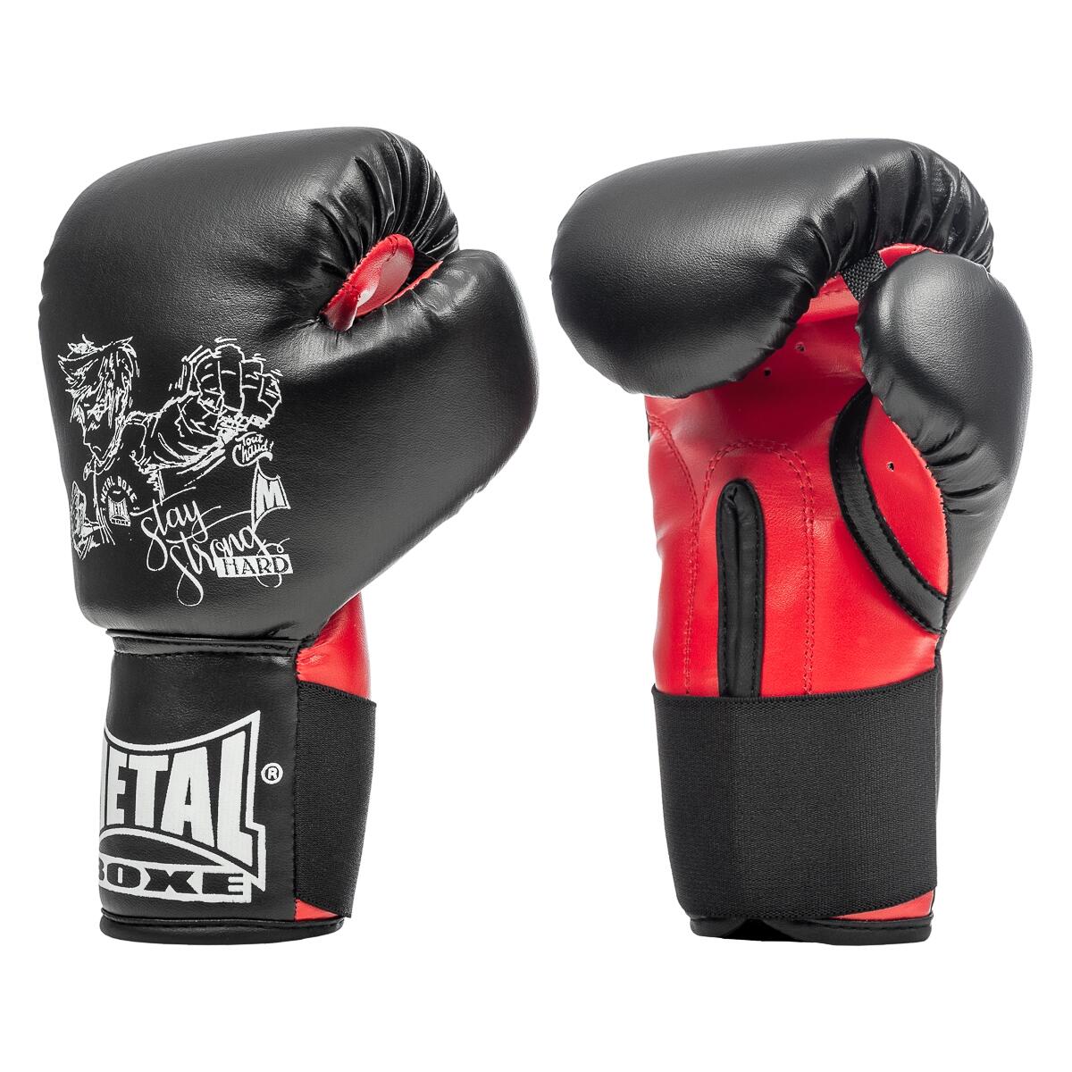 Metal Boxe - Gants D'Intiation Enfants - Gants De Boxe - Noir|rouge - 4 Oz - Decathlon