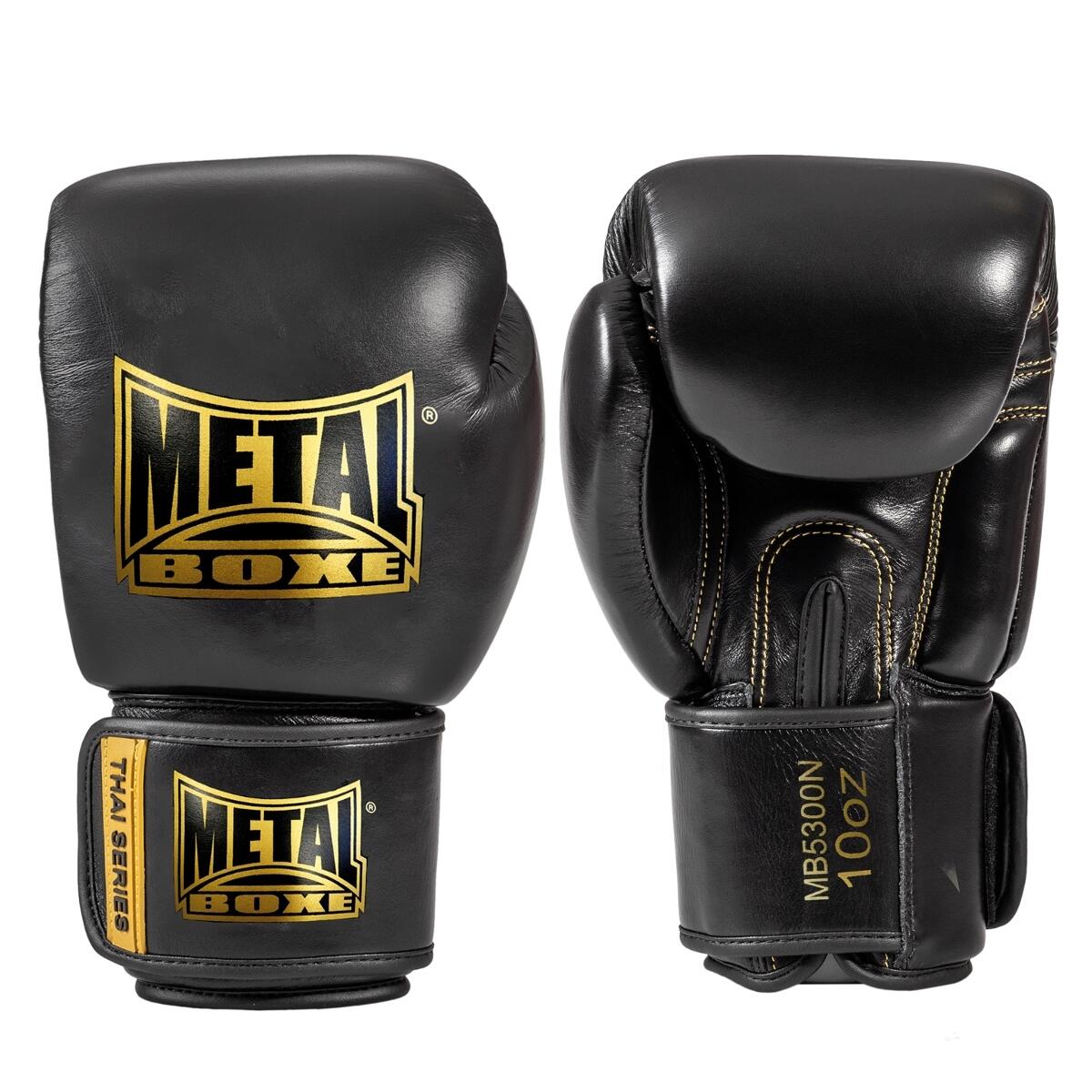 Luvas de muay thai couro metal boxe