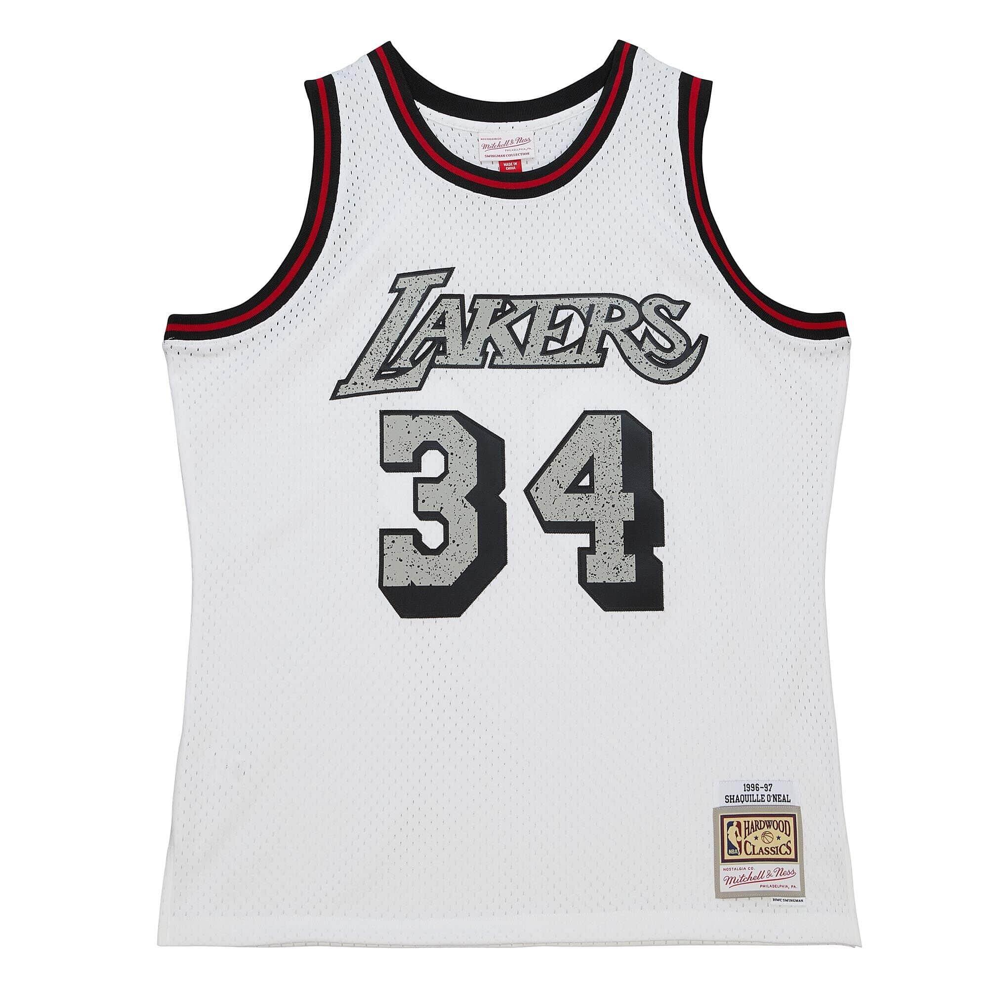 MITCHELL & NESS Los Angeles Lakers NBA Jersey Shaquille O’Neal Cracked Cement Swingman 1996