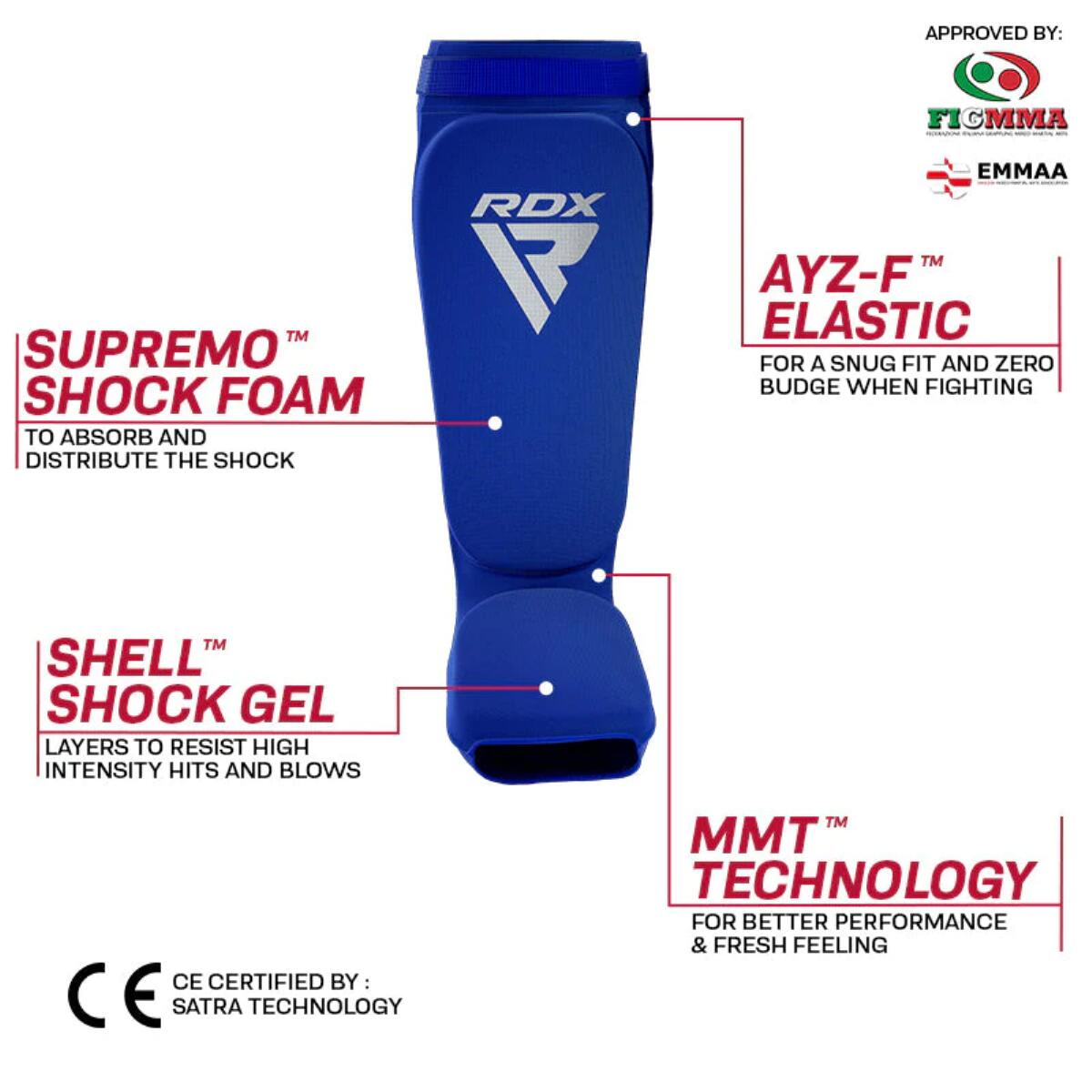Hosiery Shin Instep Foam Blue/White-L 5/6