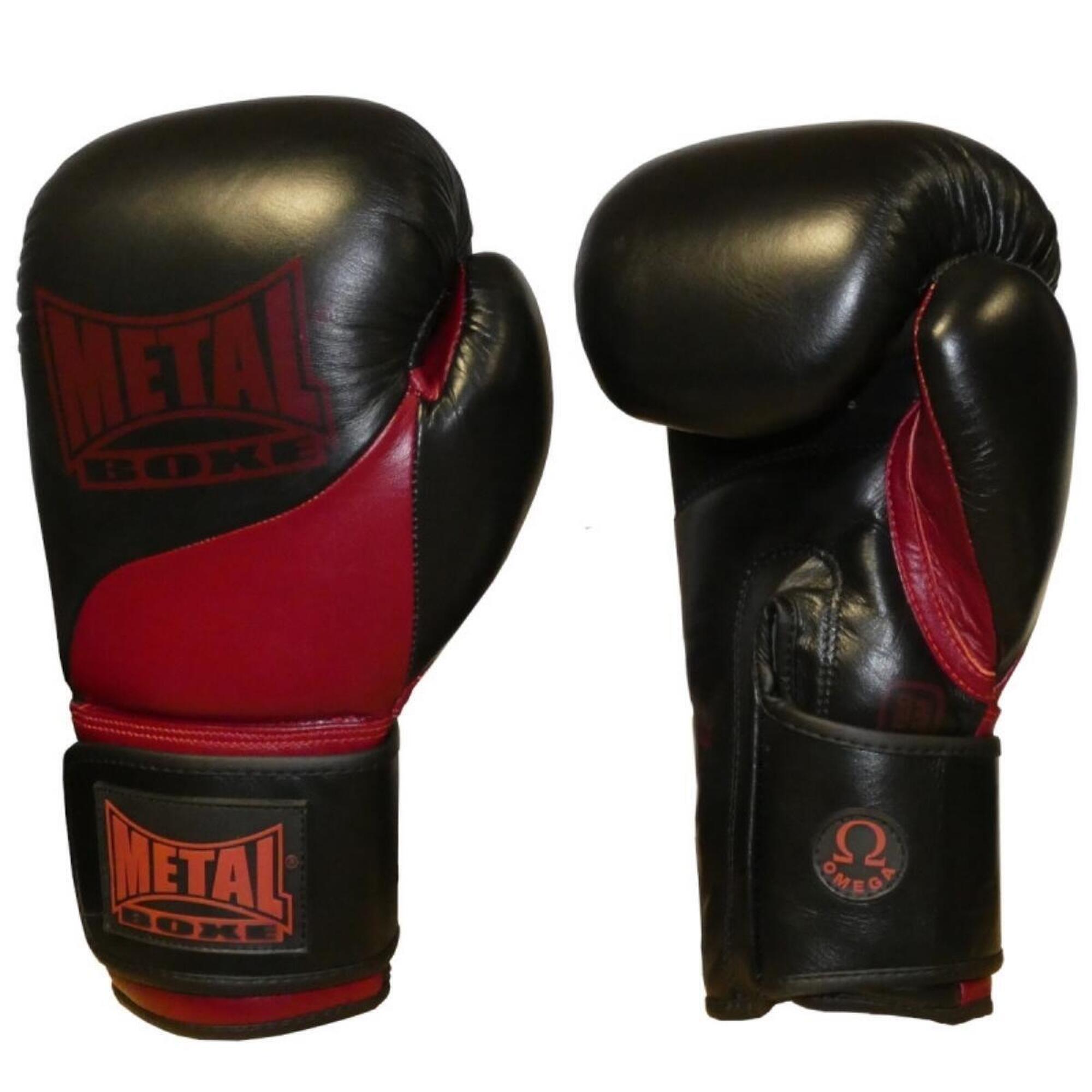 Metal Boxe - Metal Boxe Gant Cuir Omega Noir Bordeaux 16 Oz - Gants De Boxe - Noir|rouge - 16 Oz - Decathlon