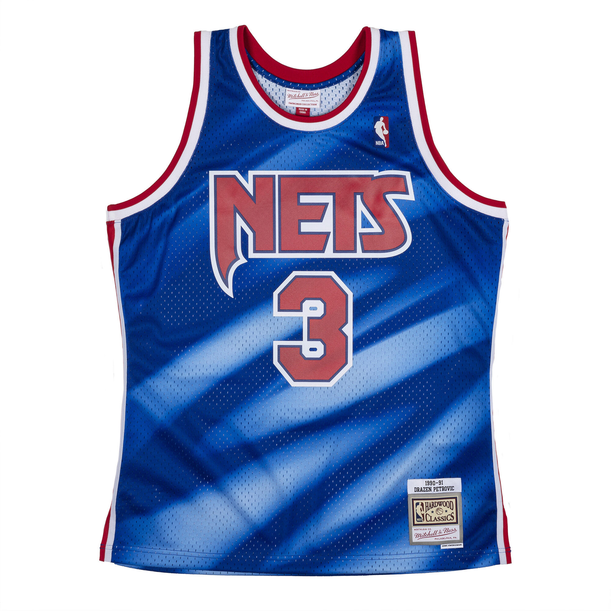 Mitchell & Ness - Maillot Nba New Jersey Nets Drazen Petrovic - Maillot Manches Courtes - Bleu|rouge - Decathlon