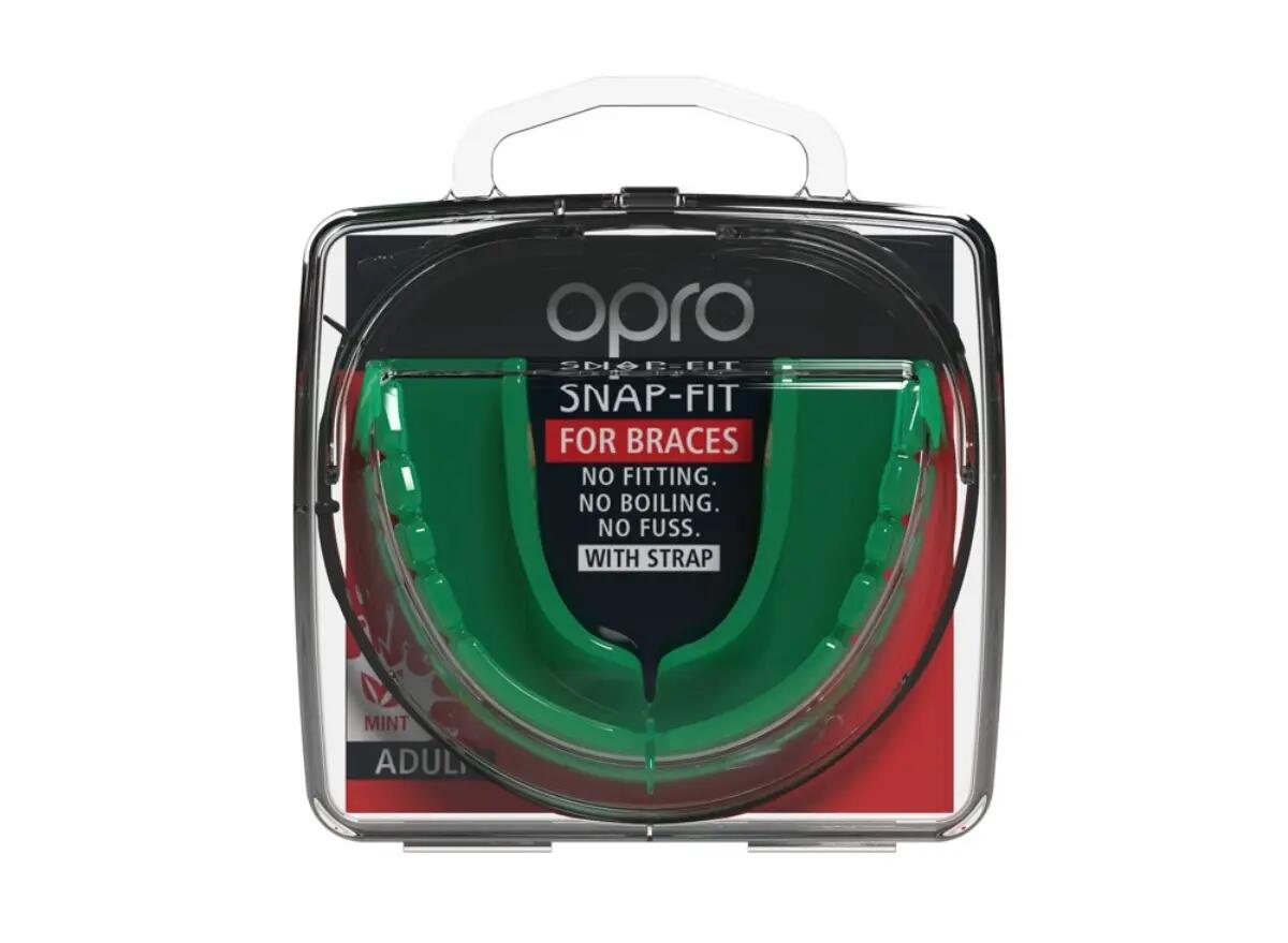 Protège-dents OPRO Snap-Fit pour bagues – Menthe verte 4/6