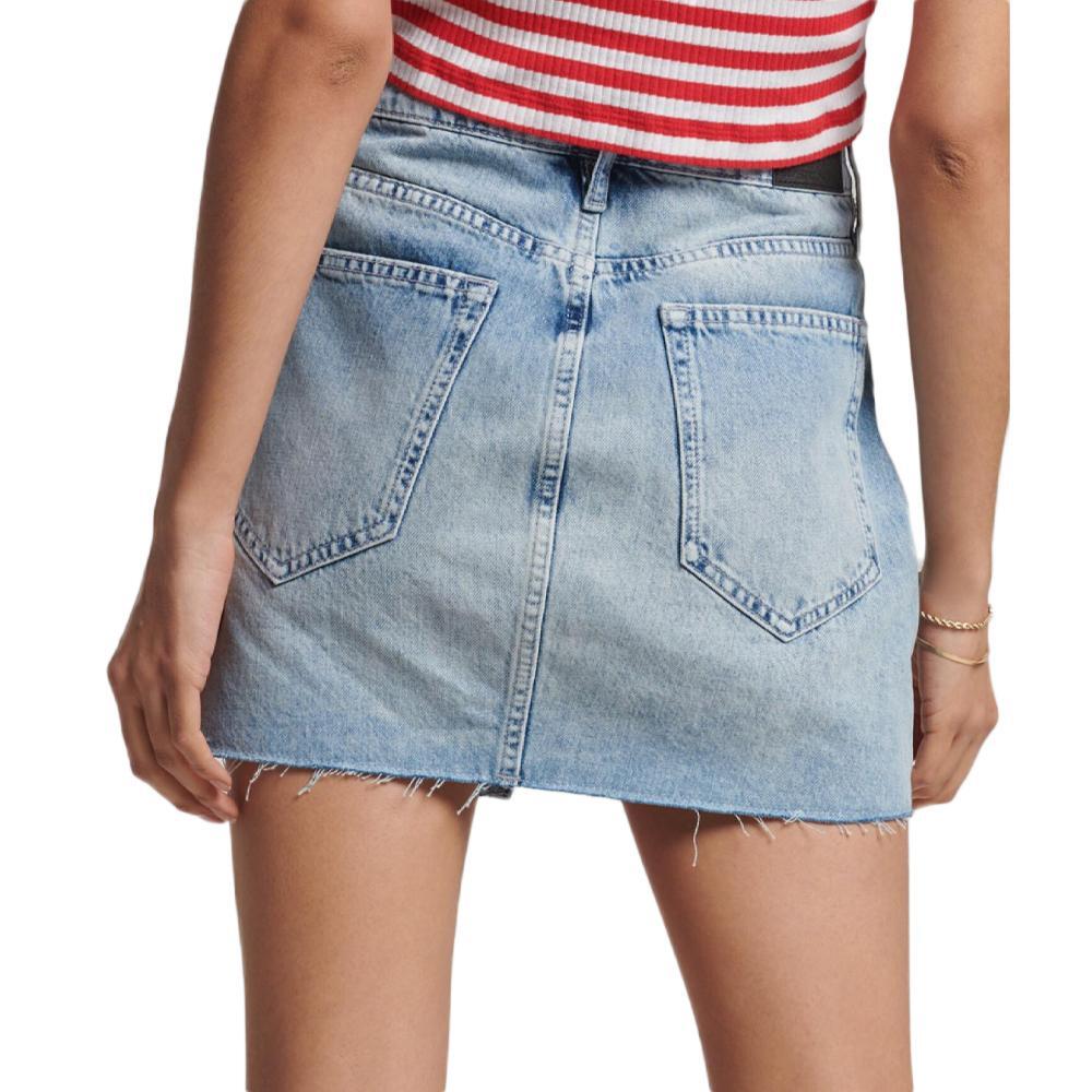 Superdry Lichtblauwe Denim Minirok voor Dames 3/3