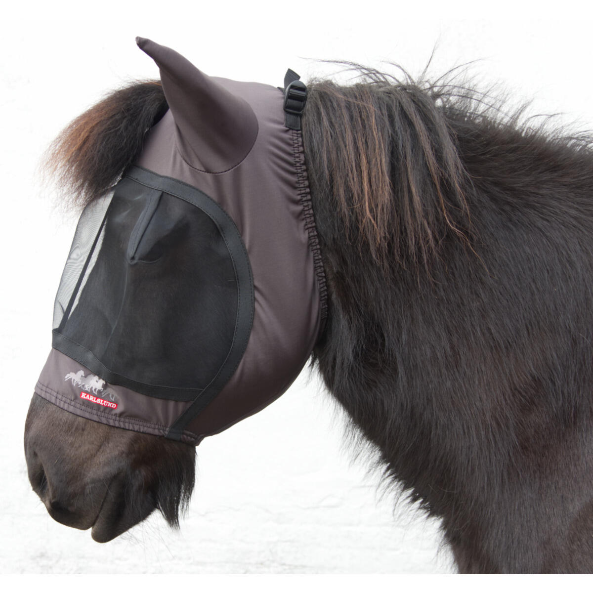 Masque anti-mouches pour cheval avec trou pour toupet Karlslund 2/2