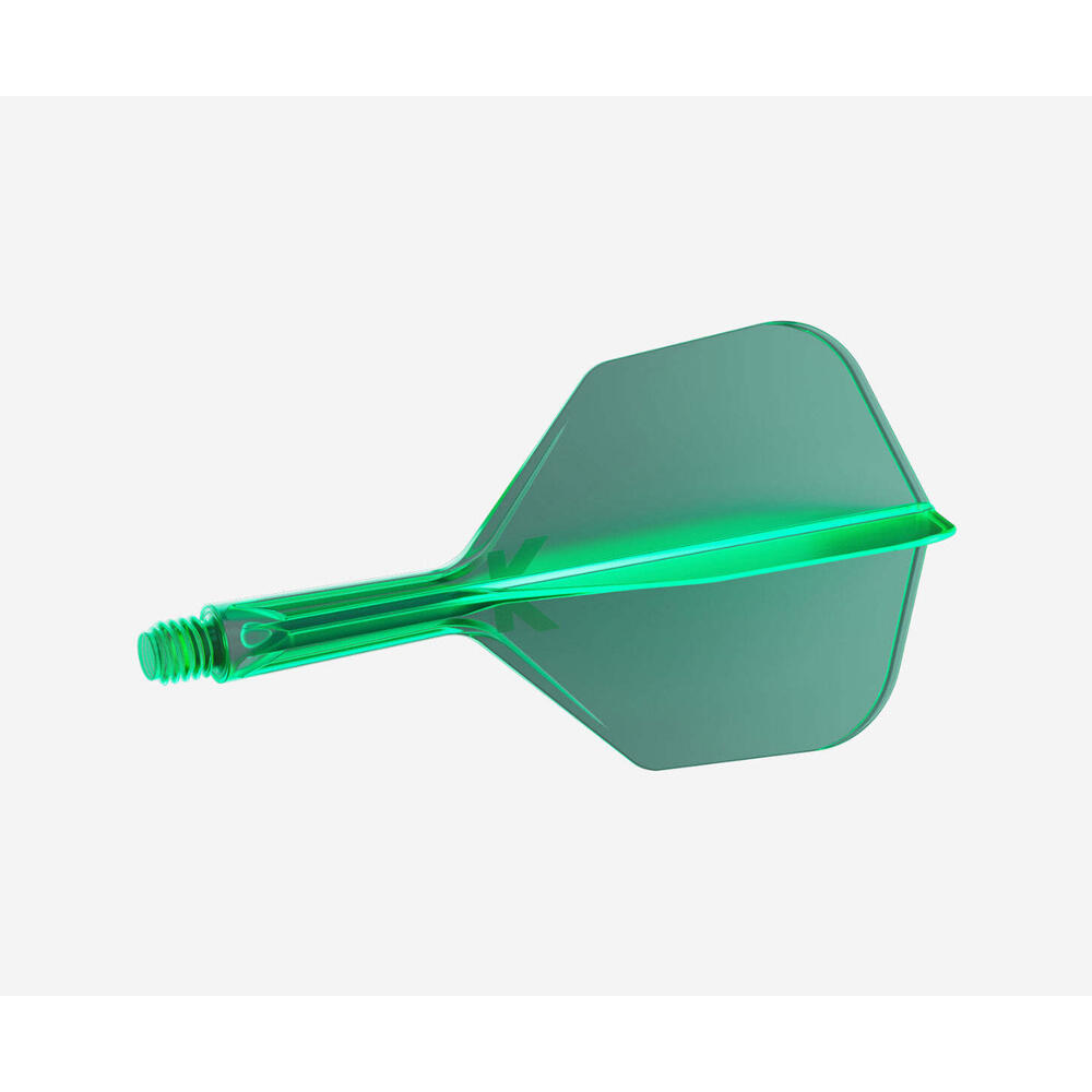 2x Target K-Flex Moulded Flight & Shaft No.6 Short - Green