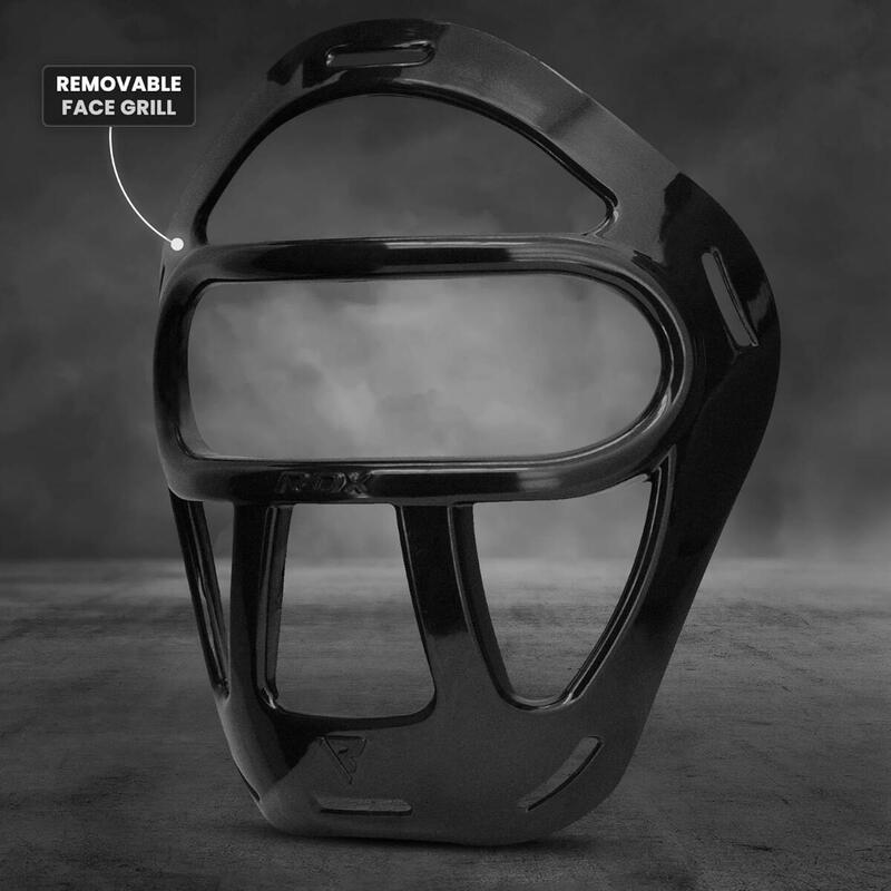 Ochrona głowy T1 ze zdejmowaną klatką na twarz - Średni - Kolor: Czarny