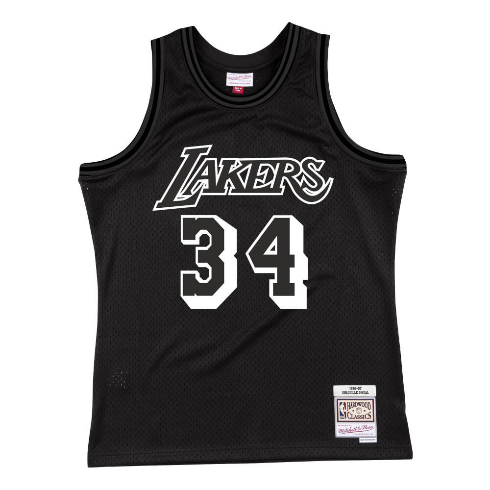 MITCHELL & NESS shaquille o'neal los angeles lakers '96 maglia bianca con logo nba