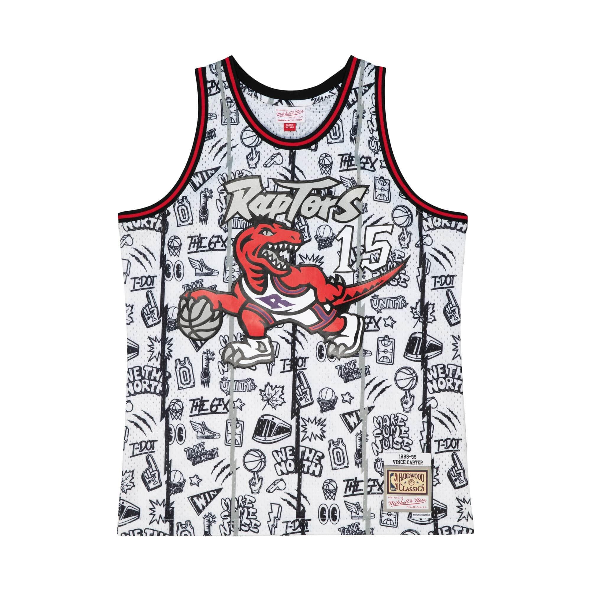 MITCHELL & NESS Toronto Raptors NBA Jersey Doodle Swingman Vince Carter 1998-99