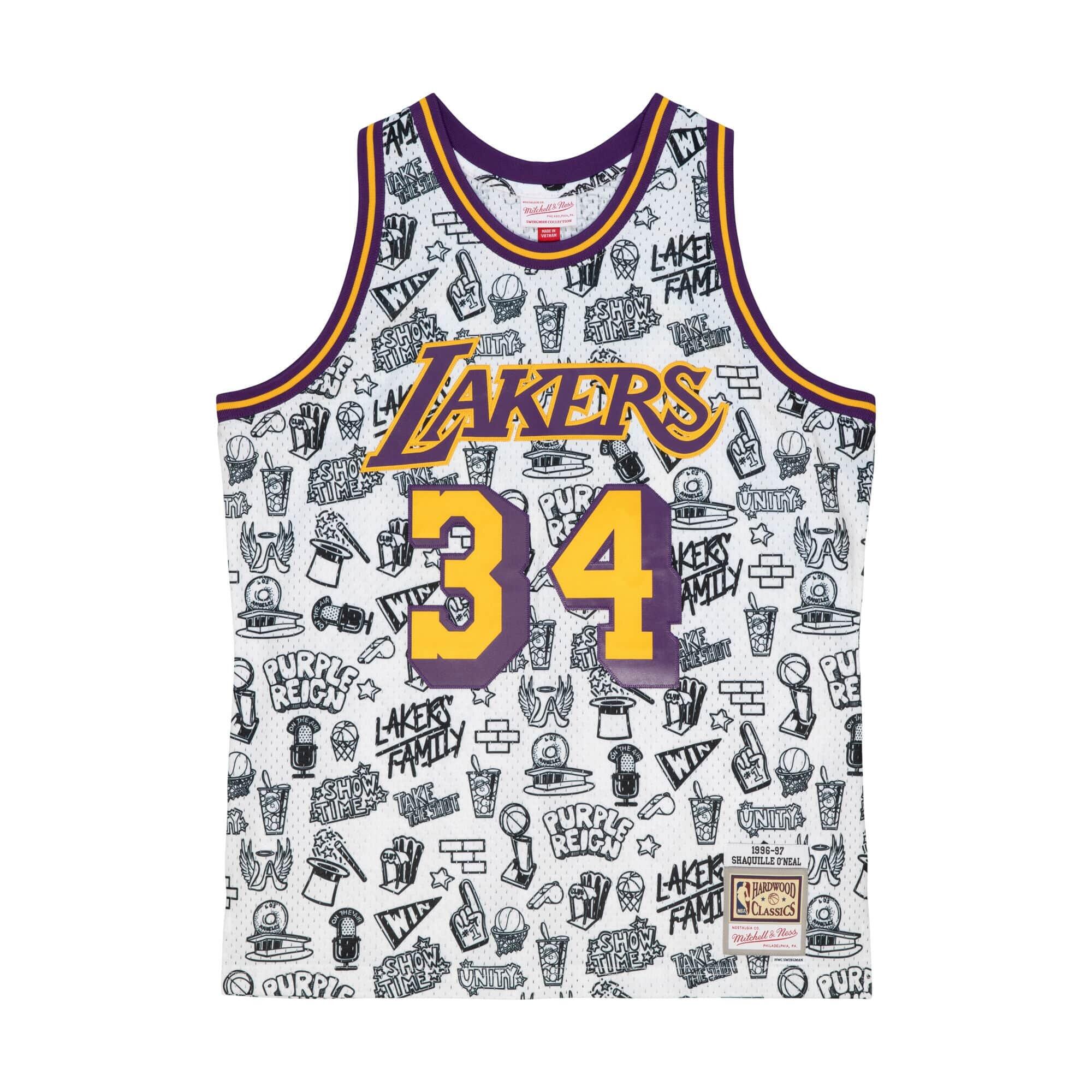 MITCHELL & NESS Jersey Los Angeles Lakers Doodle Swingman Shaquille O'Neal 1996-97