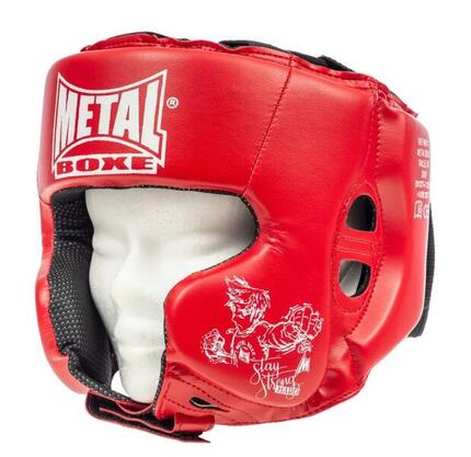 Metal Boxe Casque Entr. Pu Rouge Adulte