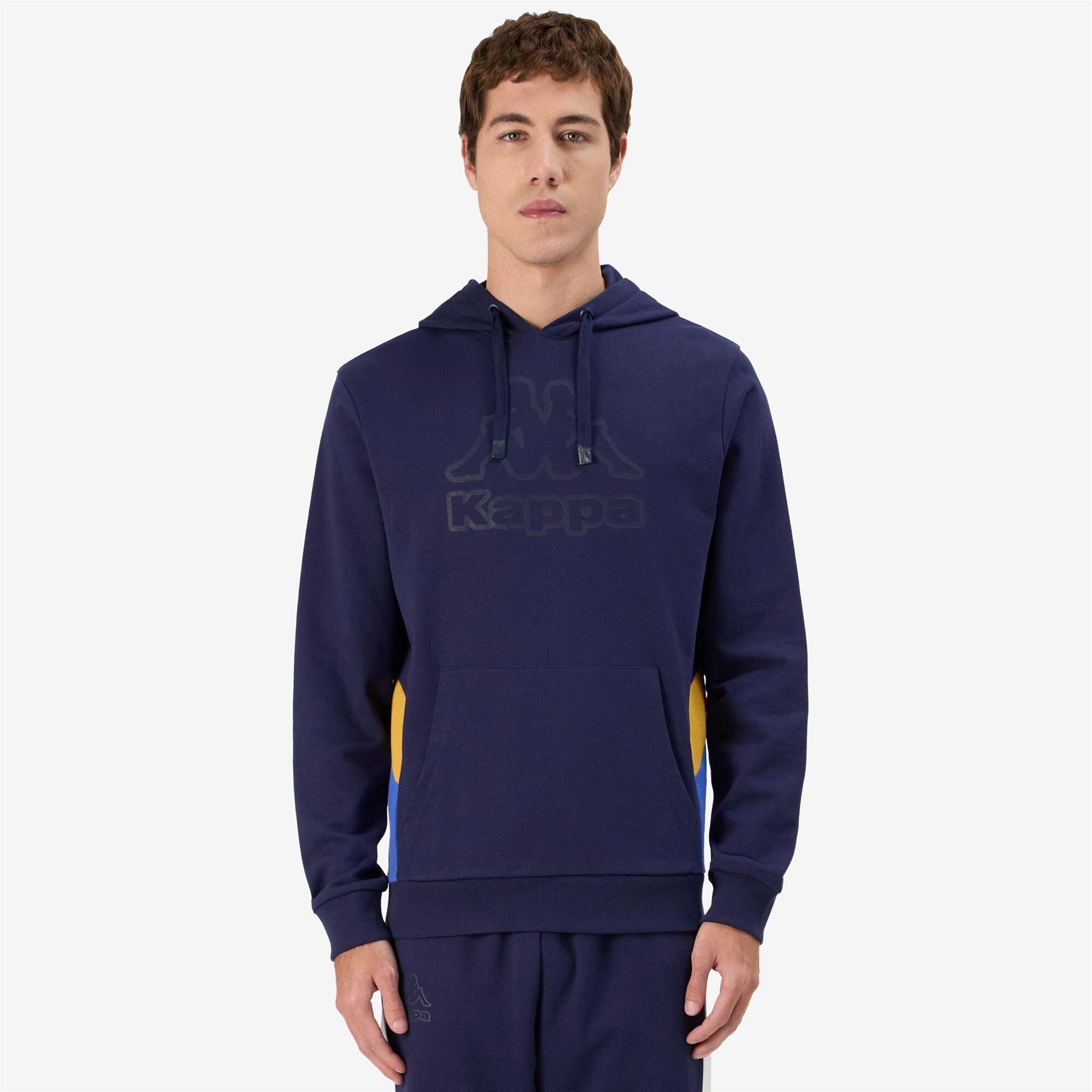 Felpa da uomo in cotone blu da sportivo 5/7