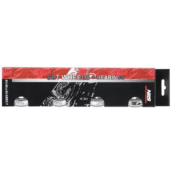 Sada PU koleček 80x24 + ložiska ABEC7 NILS EXTREME 6/6