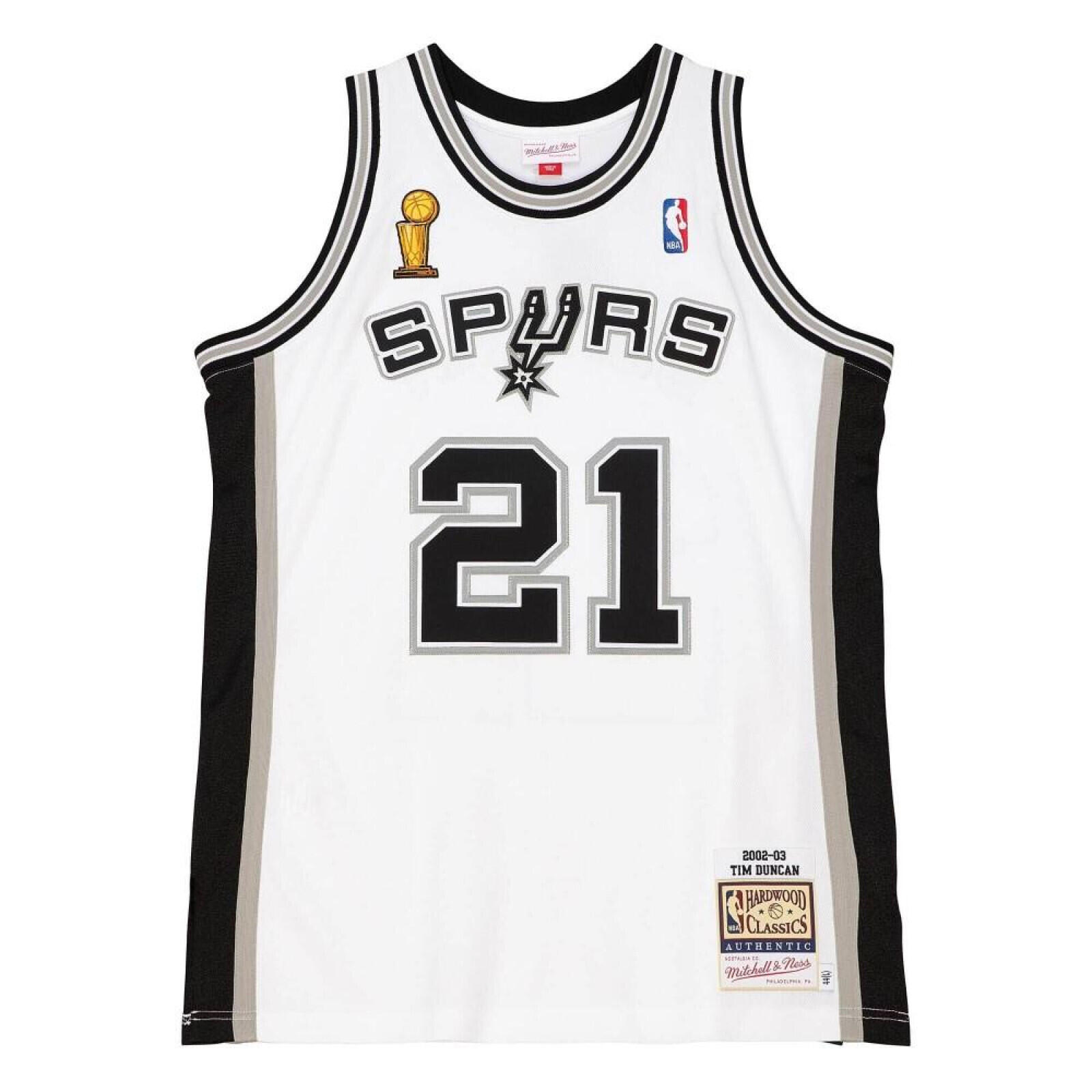MITCHELL & NESS Maglia San Antonio Spurs NBA Home Finals Tim Duncan 2002