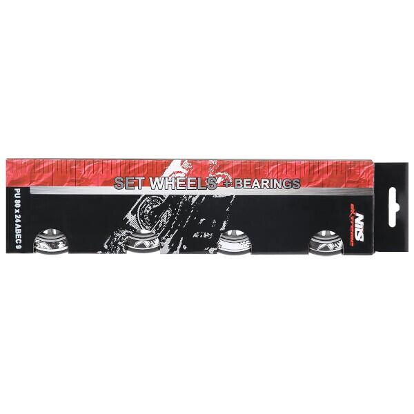 Sada PU koleček 76x24 + ložiska ABEC9 NILS EXTREME 5/6