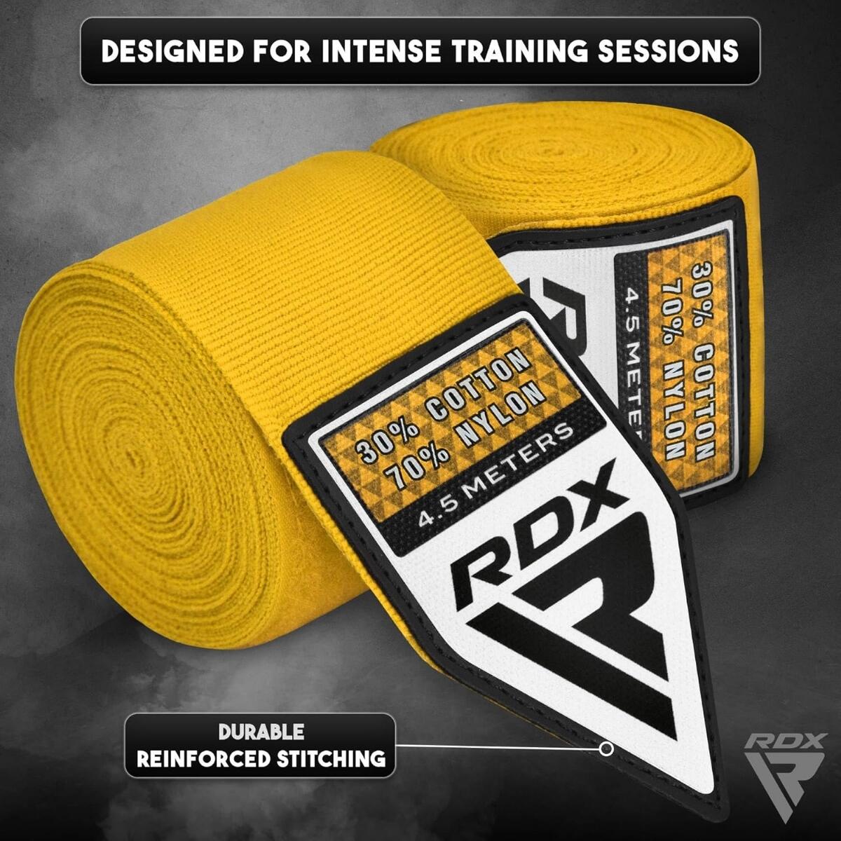 RDX Bandes de Boxe WX Pro 4.5 m – Jaune 6/7