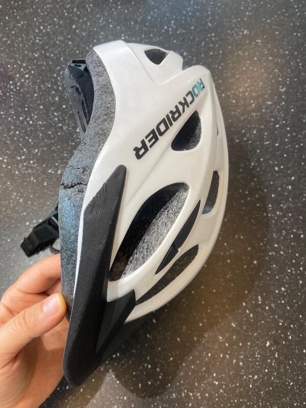 Casque vélo Rockrider BTwin Teen rouge et blanc 5/6
