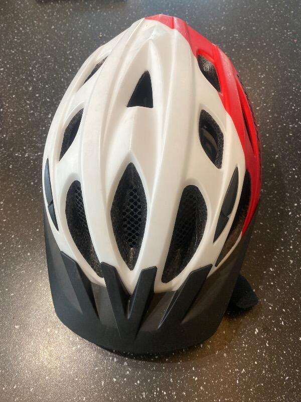 Casque vélo Rockrider BTwin Teen rouge et blanc 2/6