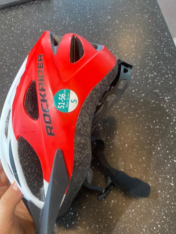 Casque vélo Rockrider BTwin Teen rouge et blanc 3/6