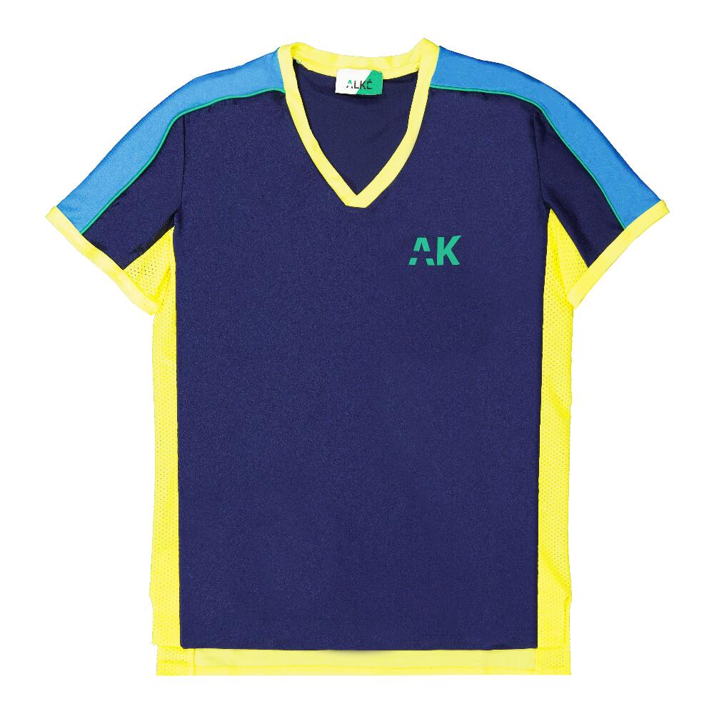 Alké - Maillot Football Femme Honeyball Bleu Scuro - Maillot Manches Courtes - Bleu|jaune - 38 S - Decathlon