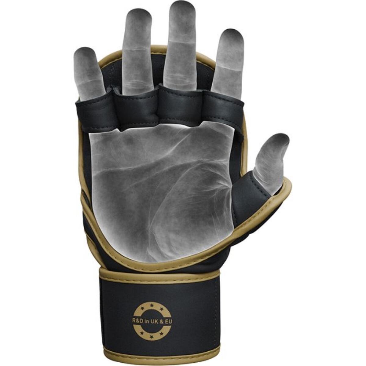 MMA Sparringhandschuhe RDX F6 KARA – Gold – S/M 3/7