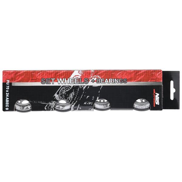 Sada PU koleček 70x24 + ložiska ABEC9 NILS EXTREME 6/6