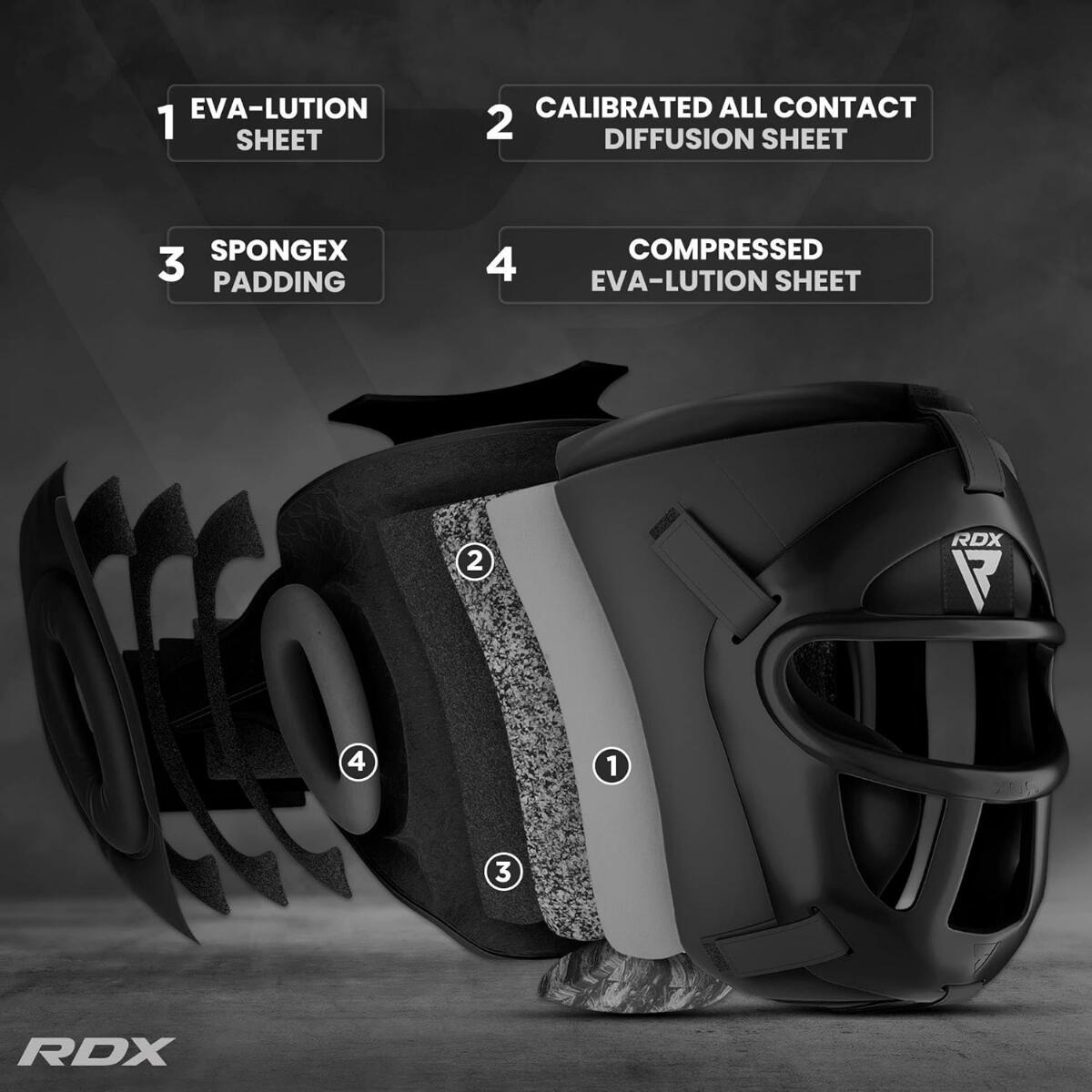 RDX T1 Combat Headgear Maya Hide Leather Black 5/8