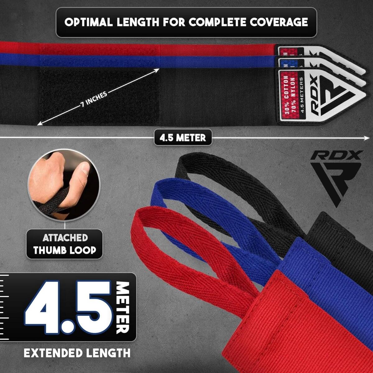 RDX RB Professional Boxing Hand Wraps Set – 3 Pairs 5/7