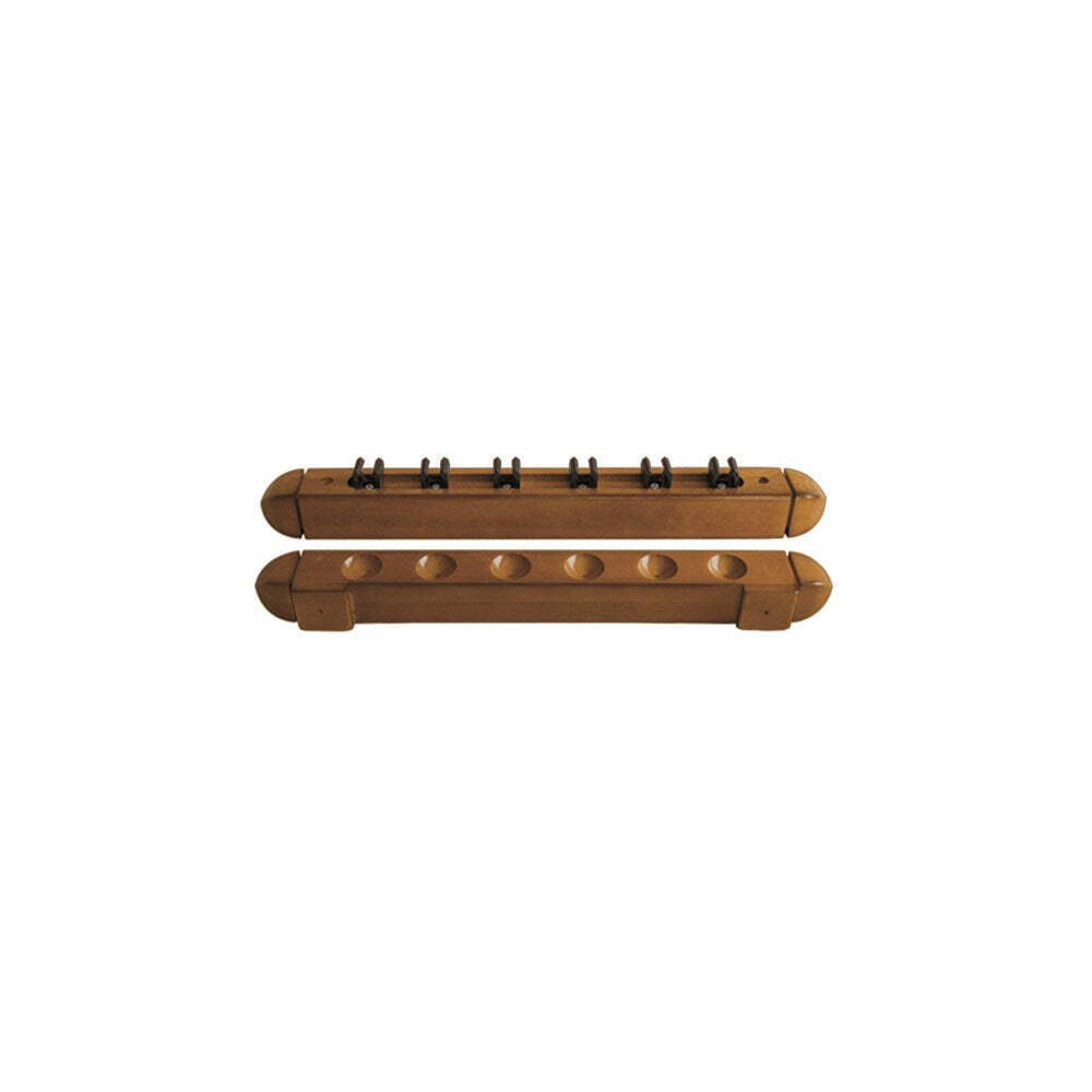 Formula Sports Billiard 6-Cues Clip 41cm Wall Rack - Oak