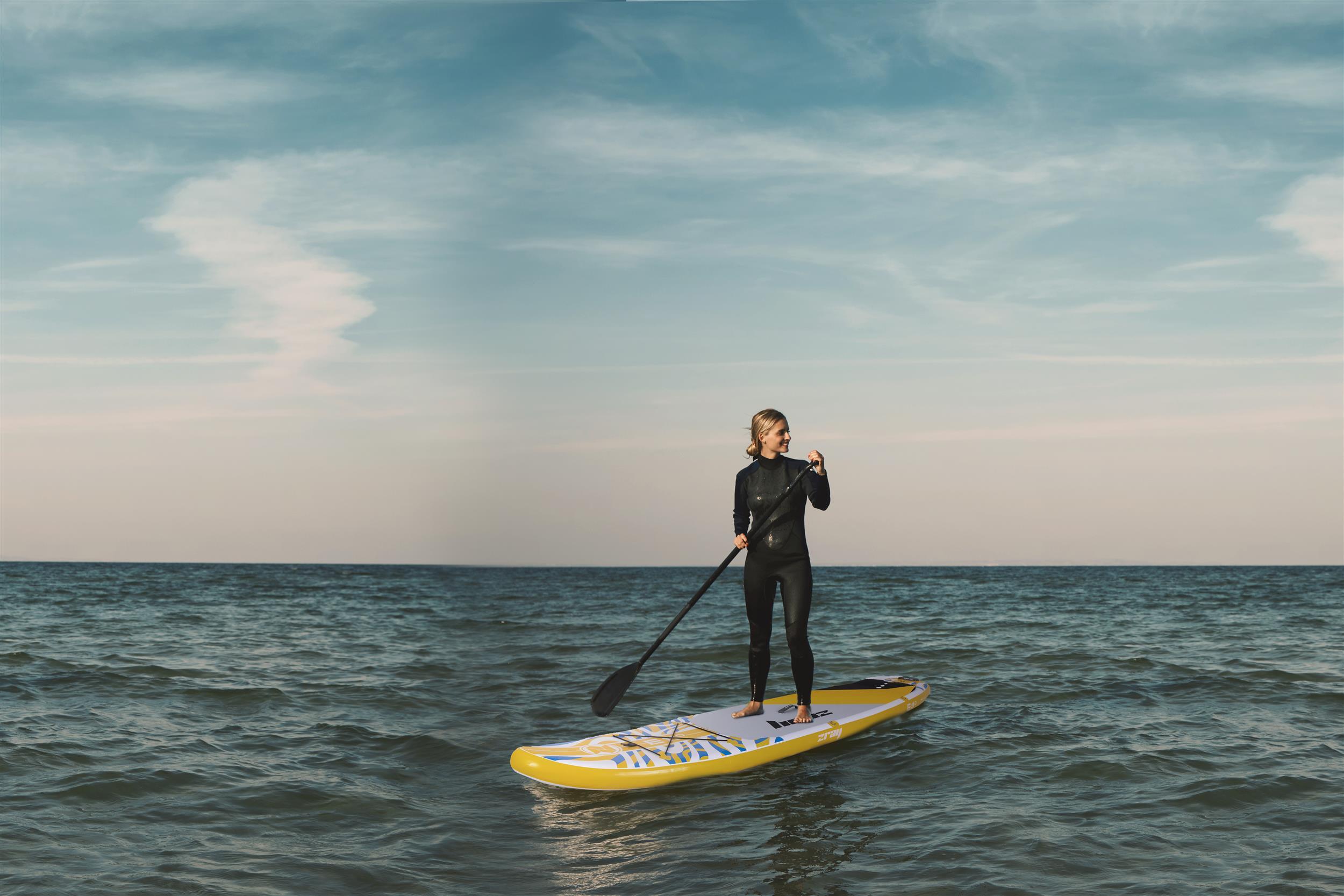 E11 SUP gelb 335x81x15cm Stand Up Paddle Board aufblasbar Komplettset + Zubehör 2/7