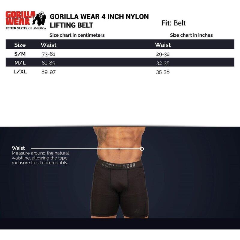 4 Inch Nylon Lifting Belt - Zwart/Goud