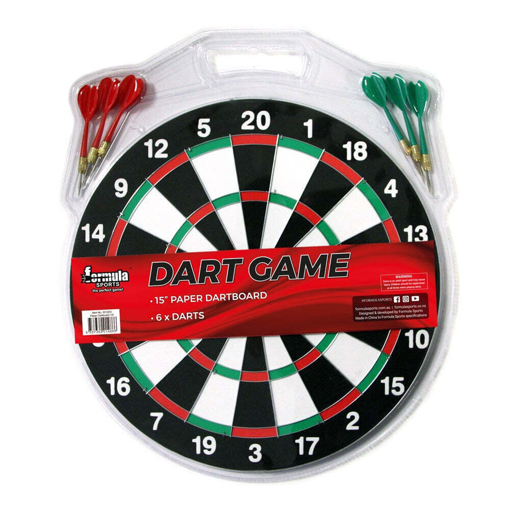 Formula Sports Dartboard Family Set w/ 6-Steel Tip Darts